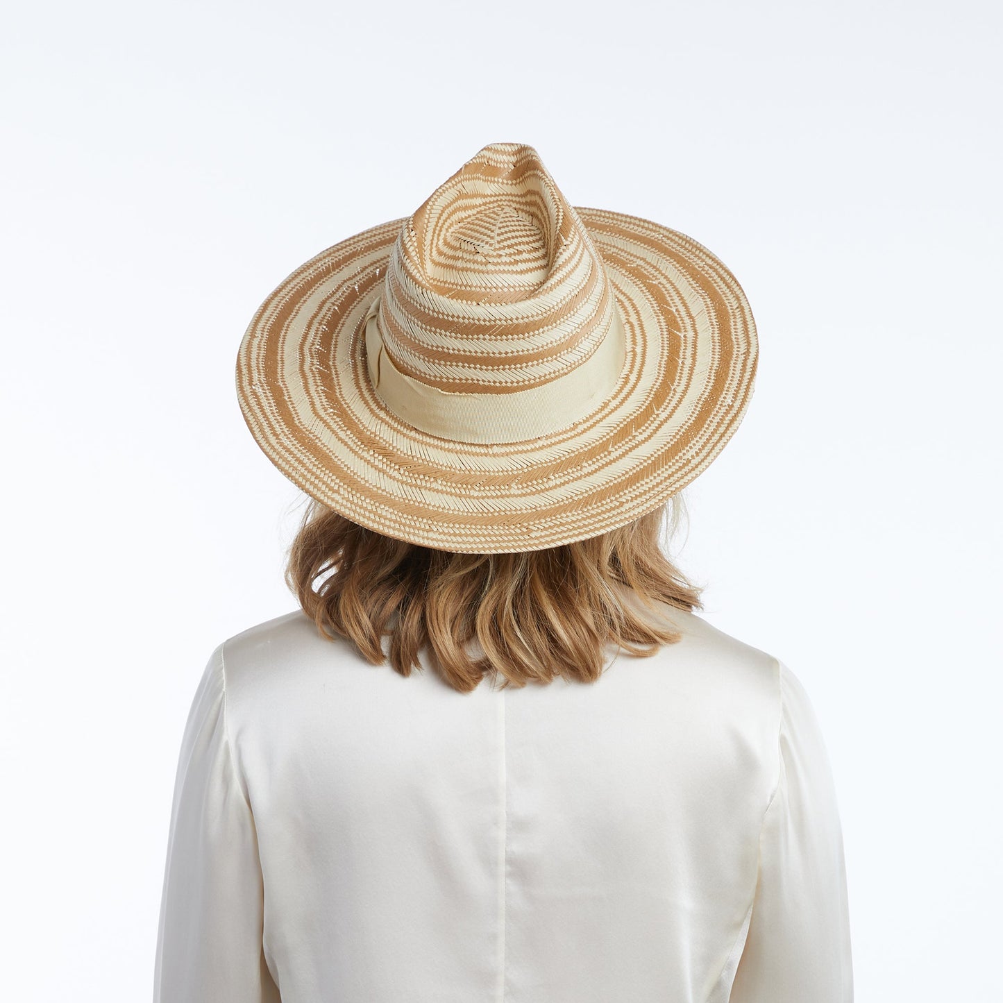 Olena Straw Fedora in Taupe Natural