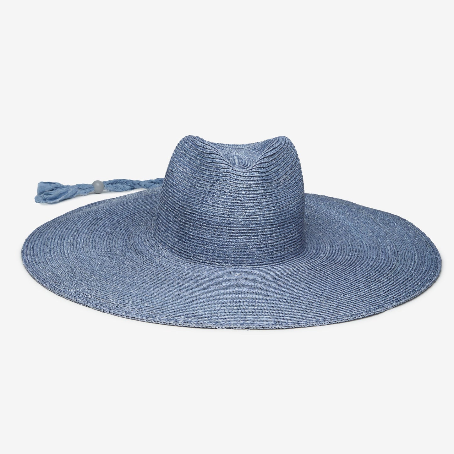 Brie Wide Brim Wheat Straw Rancher in Blue