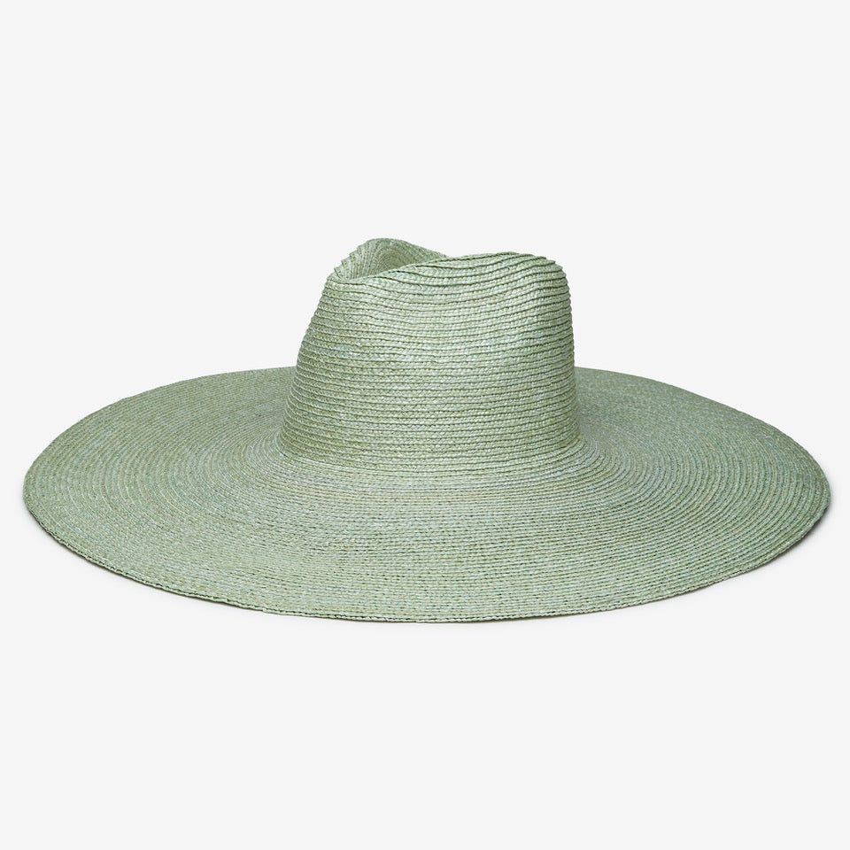 Brie Wide Brim Wheat Straw Rancher in Sage