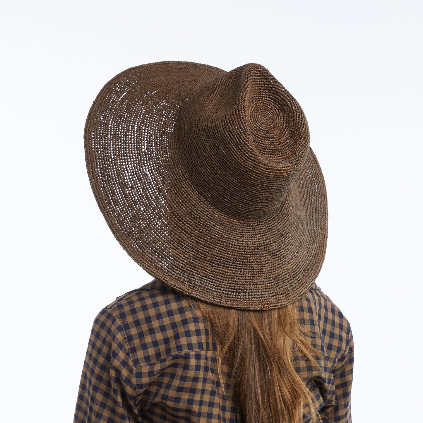 Lina Raffia Sun Hat in Chocolate