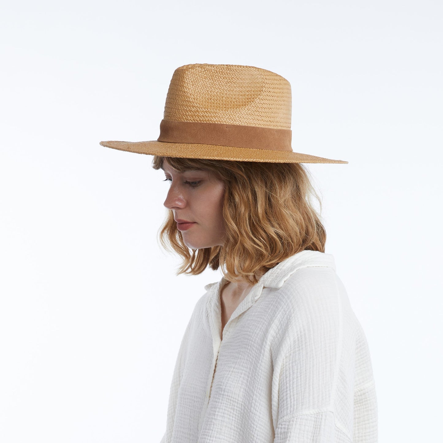 Sutton Paper Straw Fedora in Camel