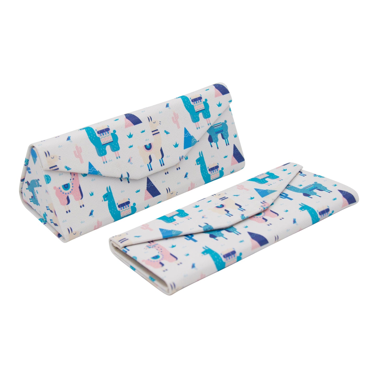 Alpaca Print Glasses Case - Vegan Leather Magic Folding Hardcase