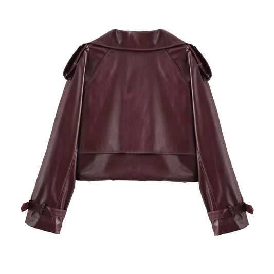 Women's Faux Leather Moto Jacket