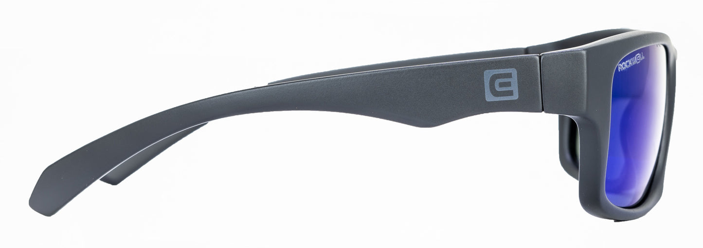 POMPEI FLOATABLE (MATTE BLACK/BLUE POLARIZED HYDRO) /  Wide Design / Impact-Resistant / Made in Italy