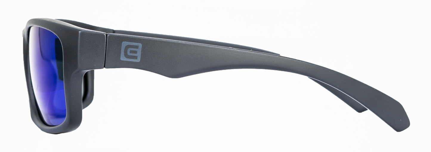 POMPEI FLOATABLE (MATTE BLACK/BLUE POLARIZED HYDRO) /  Wide Design / Impact-Resistant / Made in Italy