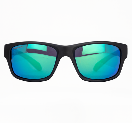 POMPEI FLOATABLE (MATTE BLACK/GREEN POLARIZED HYDRO) / Wide Design / Impact-Resistant / Made in Italy