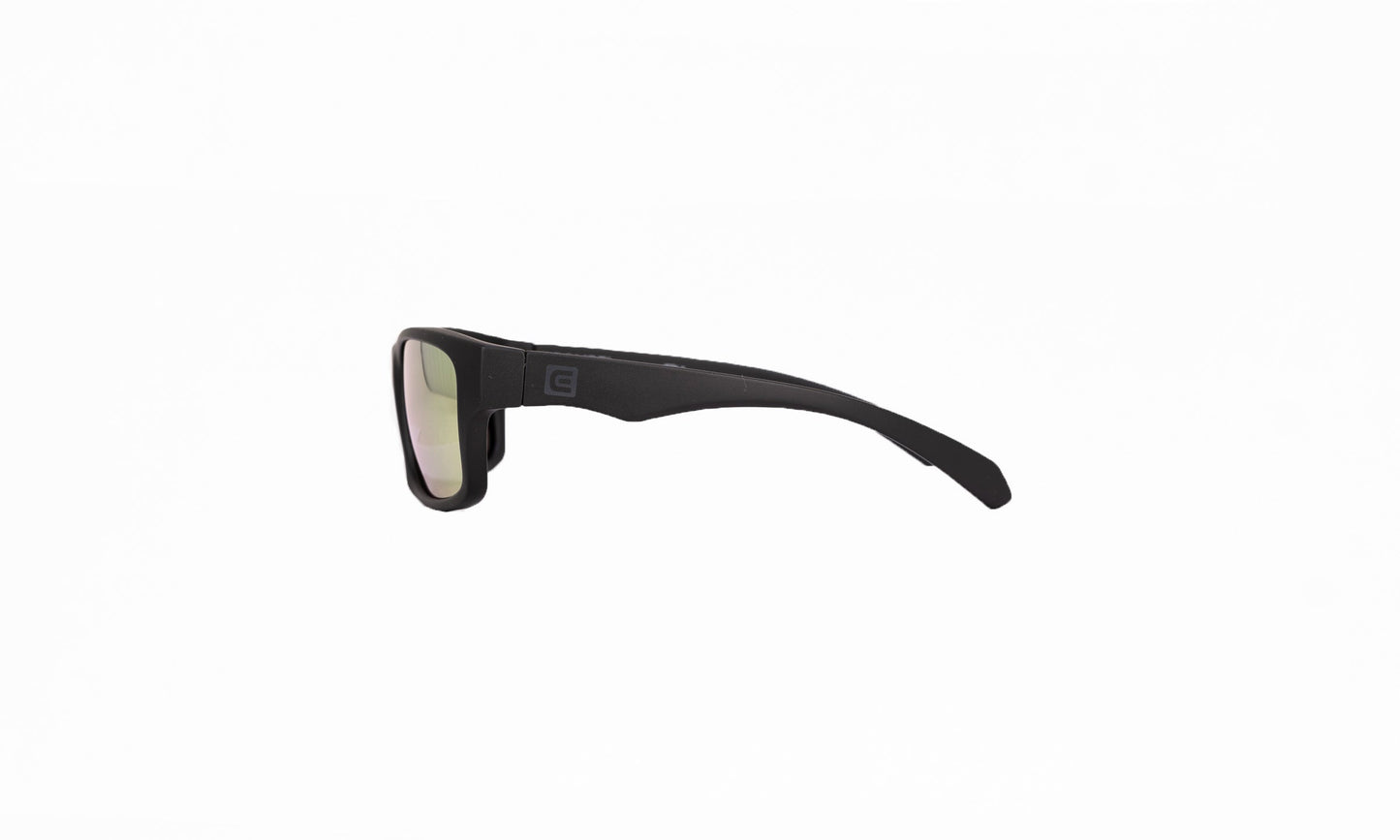 POMPEI FLOATABLE (MATTE BLACK/GREEN POLARIZED HYDRO) / Wide Design / Impact-Resistant / Made in Italy