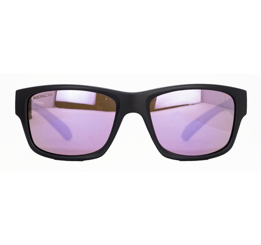 POMPEI FLOATABLE (MATTE BLACK/PURPLE POLARIZED HYDRO) / Wide Design / Impact-Resistant / Made in Italy