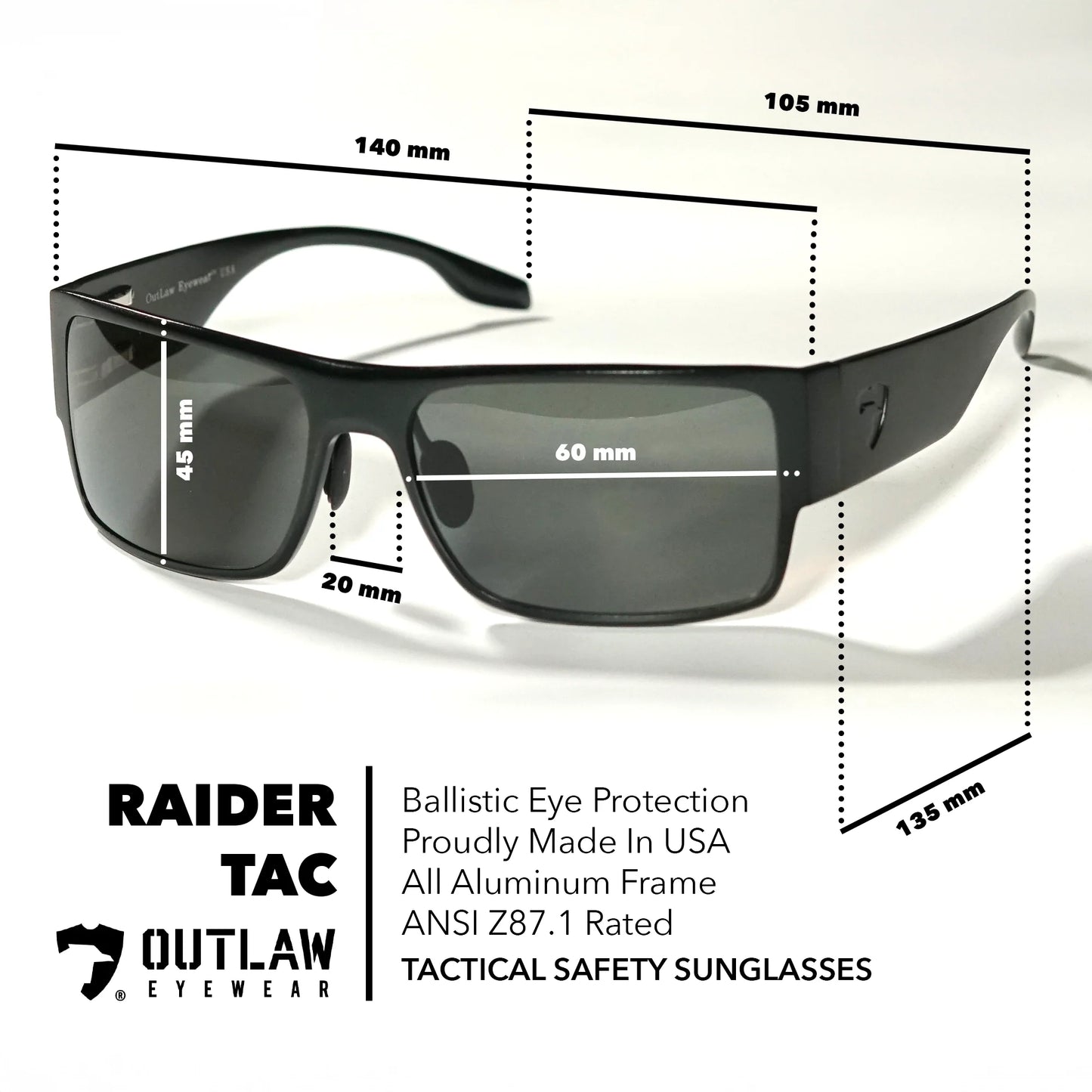 Raider TAC Black Vortex Box Bundle / GLARE REDUCING POLARIZED LENS / SERIOUS PERFORMANCE / MADE IN THE USA
