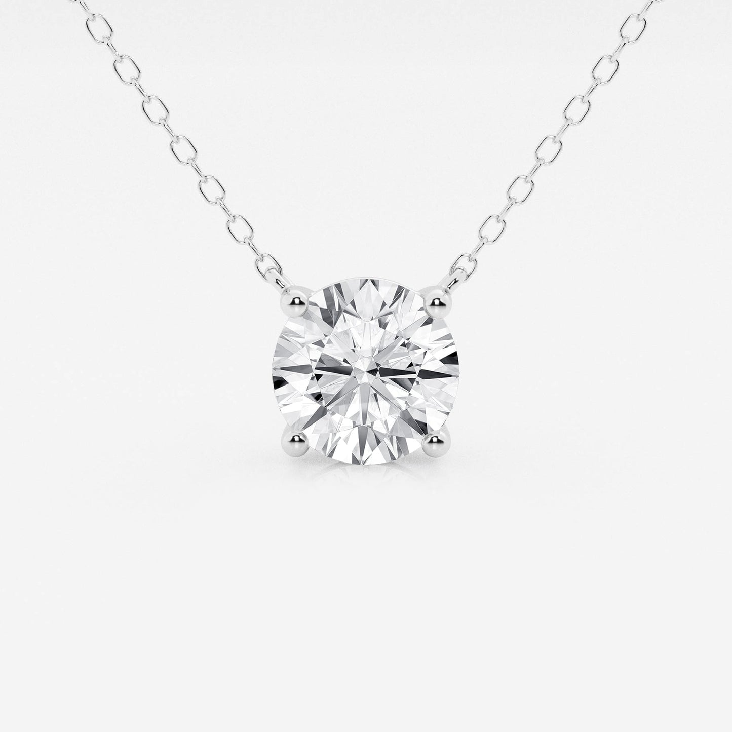 2.00 CTW Lab Grown Round F/G VS1 Diamond Floating Solitaire Pendant in 14K White or Yellow Gold – AGI Certified