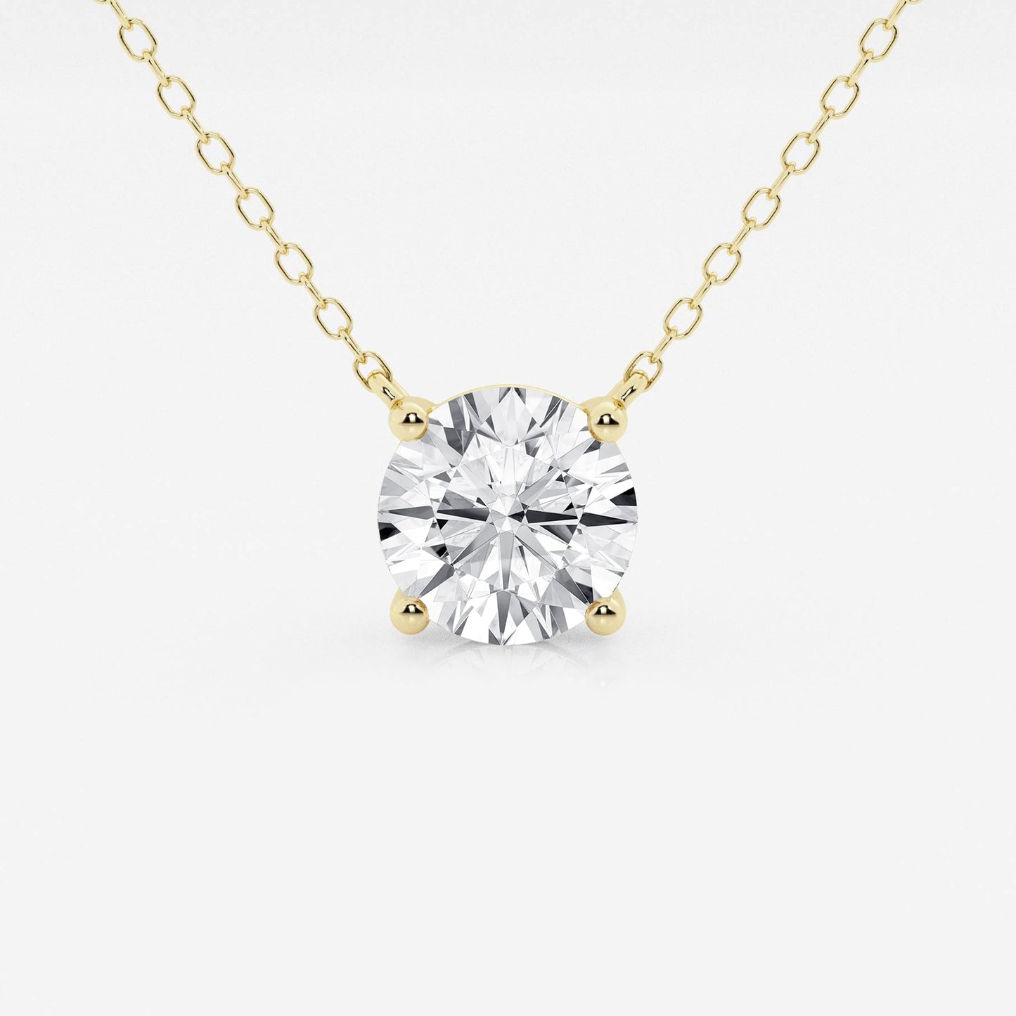 2.00 CTW Lab Grown Round F/G VS1 Diamond Floating Solitaire Pendant in 14K White or Yellow Gold – AGI Certified