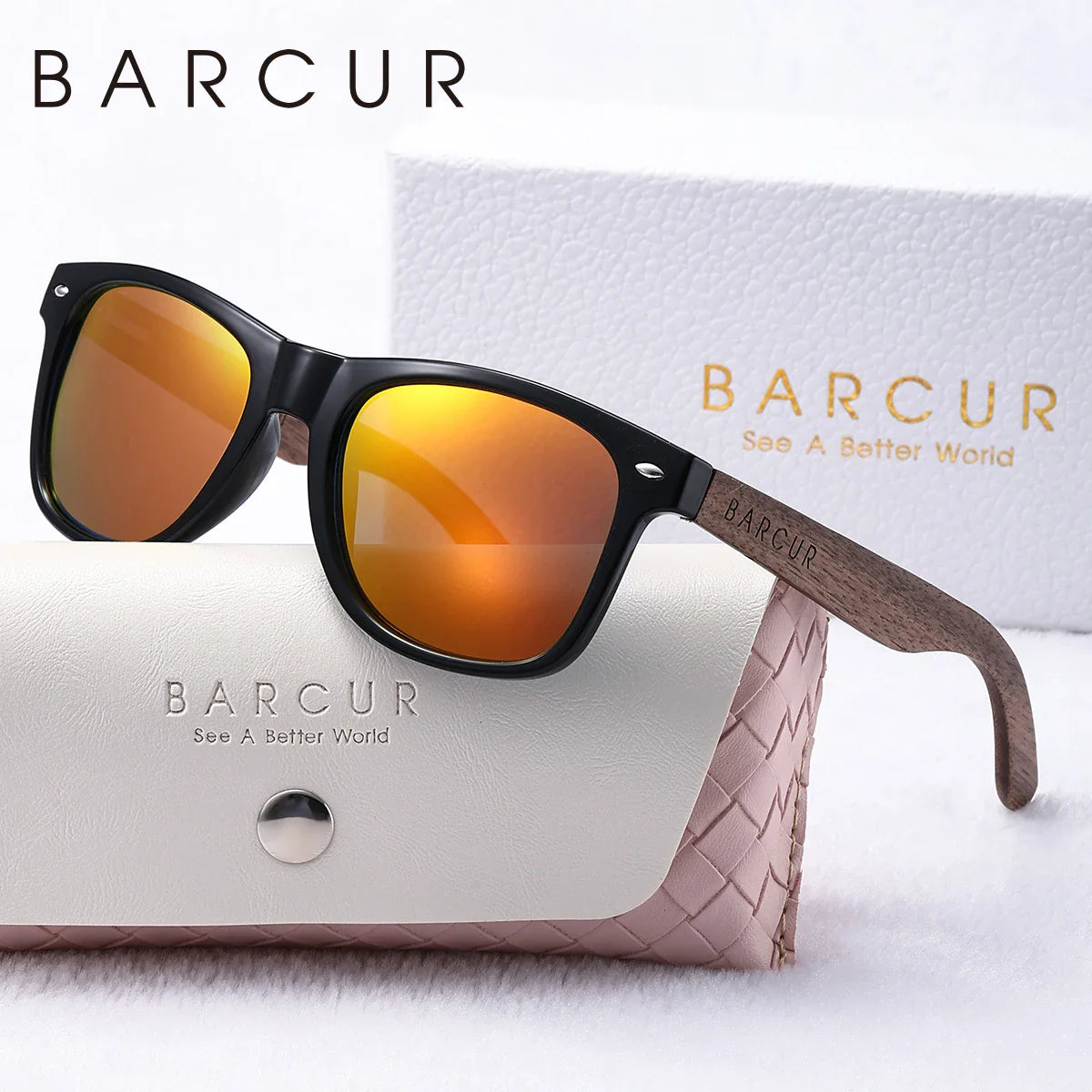Natural Wood Polarized / PC / Oval Women’s Sunglasses / UVA/UVB Protection