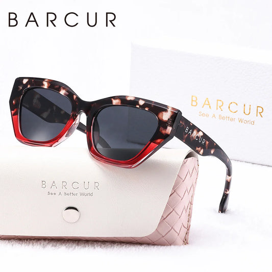 BARCUR Stylish Irregular Fashionable Unique Polarized Women’s Sunglasses – Unique Thick PC Frame with UV400 Protection – Fashion Creative Color Eyewear for Travel Shopping Outdoor Events & Party Outfits
