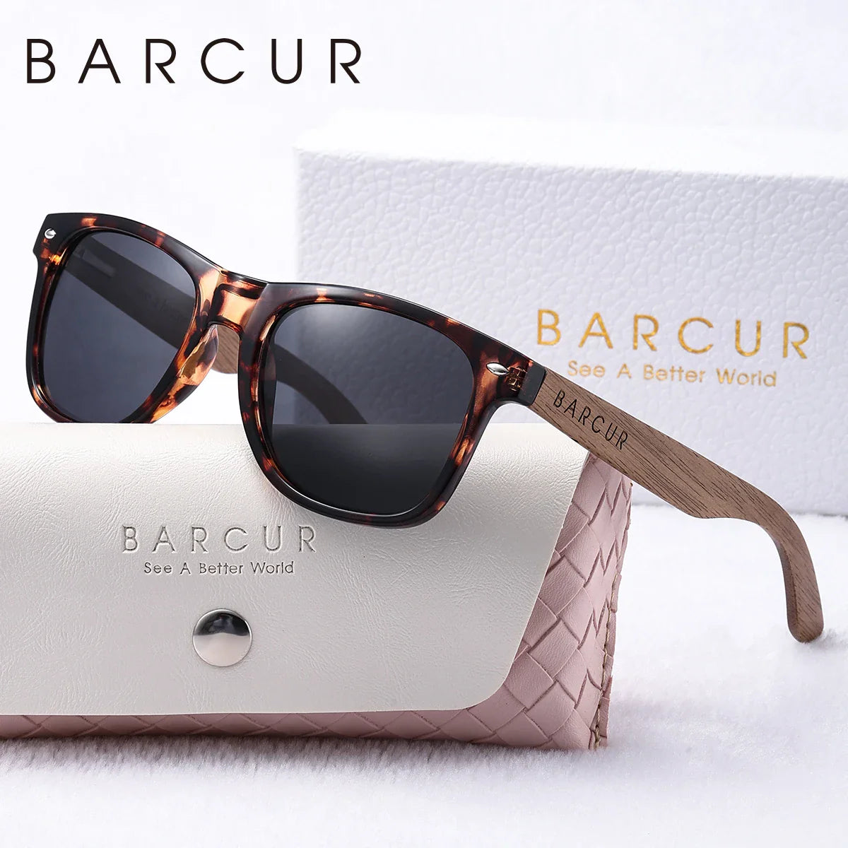 Natural Wood Polarized / PC / Oval Women’s Sunglasses / UVA/UVB Protection