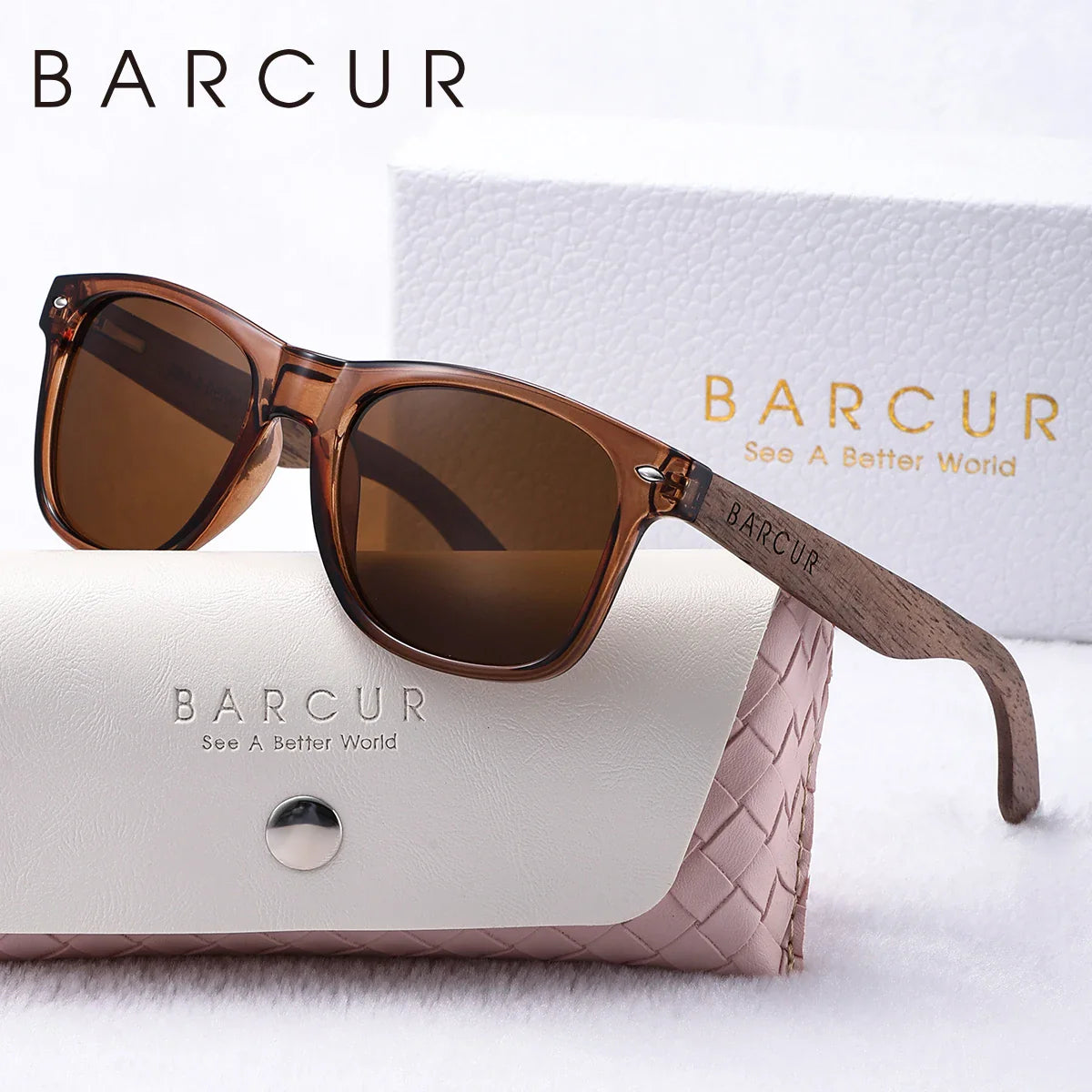 Natural Wood Polarized / PC / Oval Women’s Sunglasses / UVA/UVB Protection