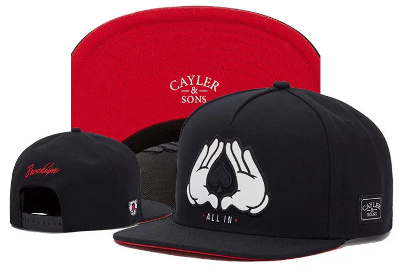 Skull Hand Snapback Hat – Flat Bill Adjustable Baseball Cap