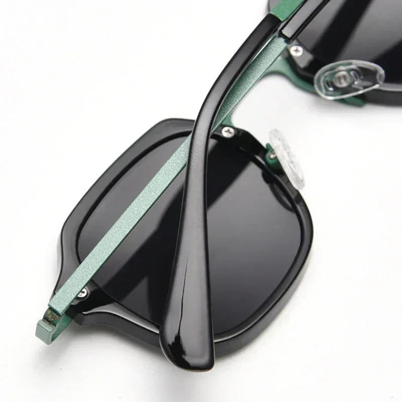 Caterside Punk Retro Polarized Sunglasses Men Mental Fashion Square Sun Glasses Women Outdoor Travel Driving Eyewear UV400