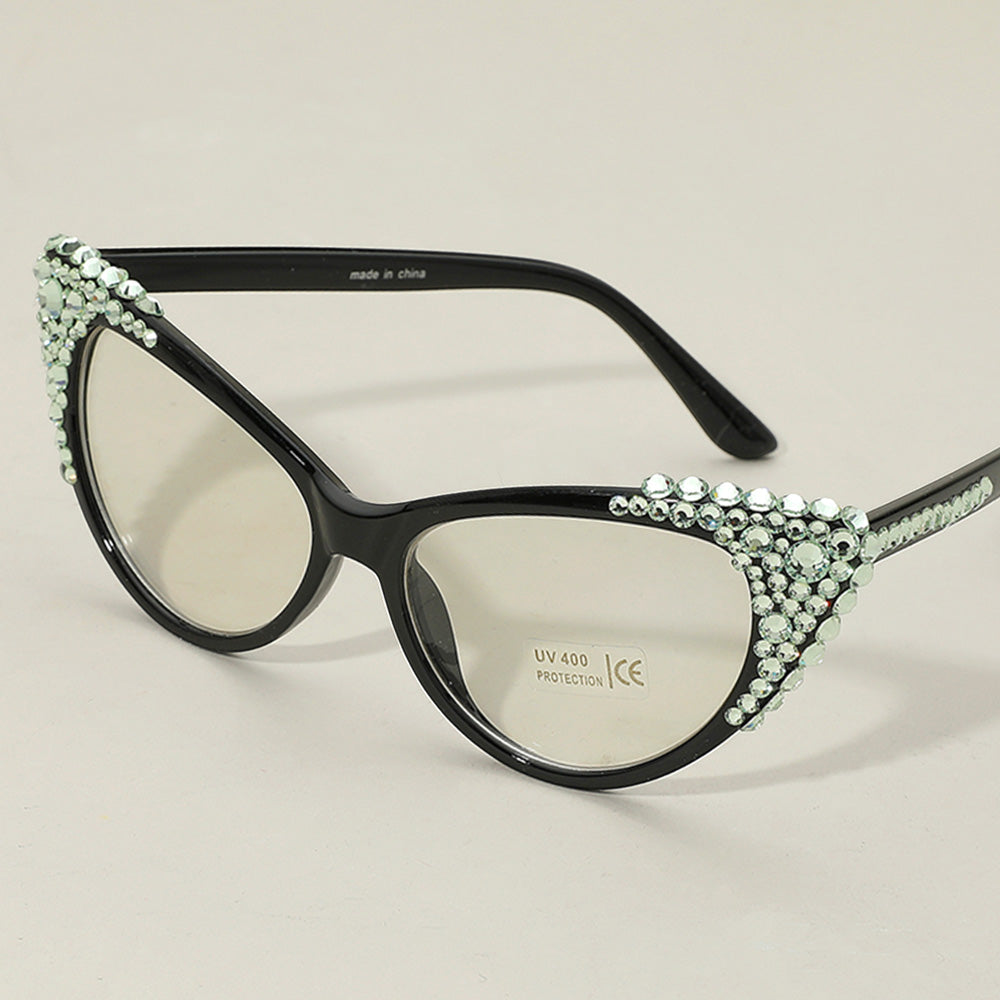 Bubbly Crystal Cat Eye Optical Glasses / Sparkling Rhinestones