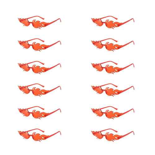 12 PCS  Flame Shaped Sunglasses