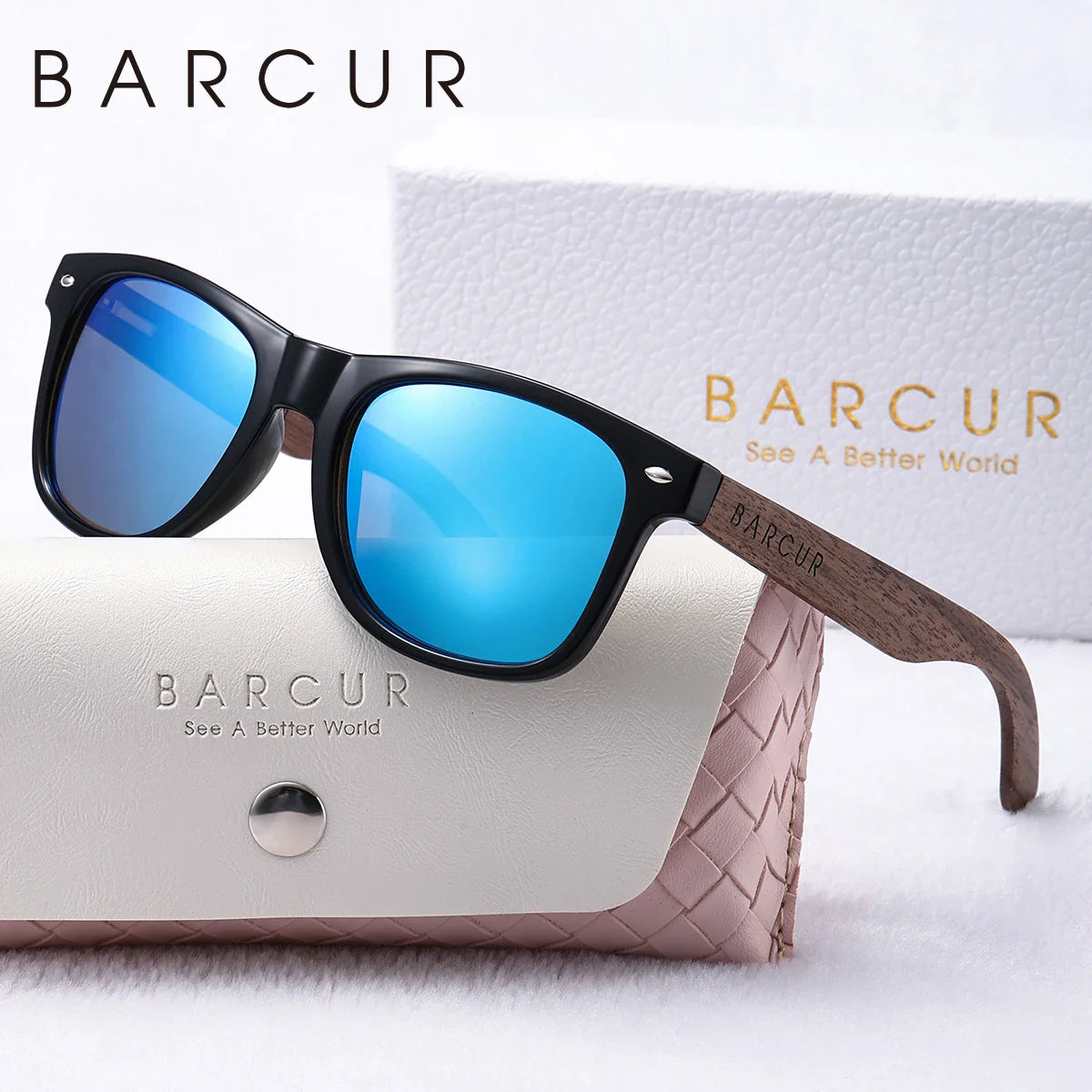 Natural Wood Polarized / PC / Oval Women’s Sunglasses / UVA/UVB Protection