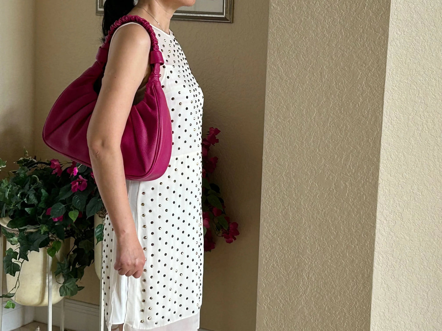 Full-Grain Leather Hobo Bag for Women – Sophia Soft Pebbled Shoulder Bag