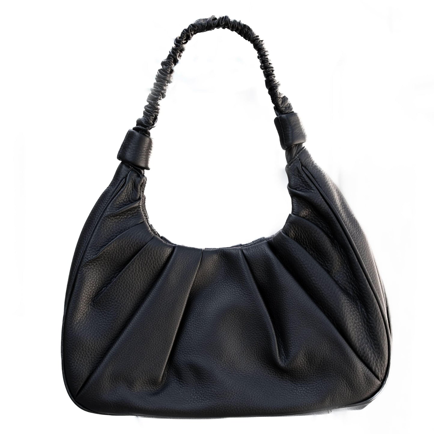 Full-Grain Leather Hobo Bag for Women – Sophia Soft Pebbled Shoulder Bag
