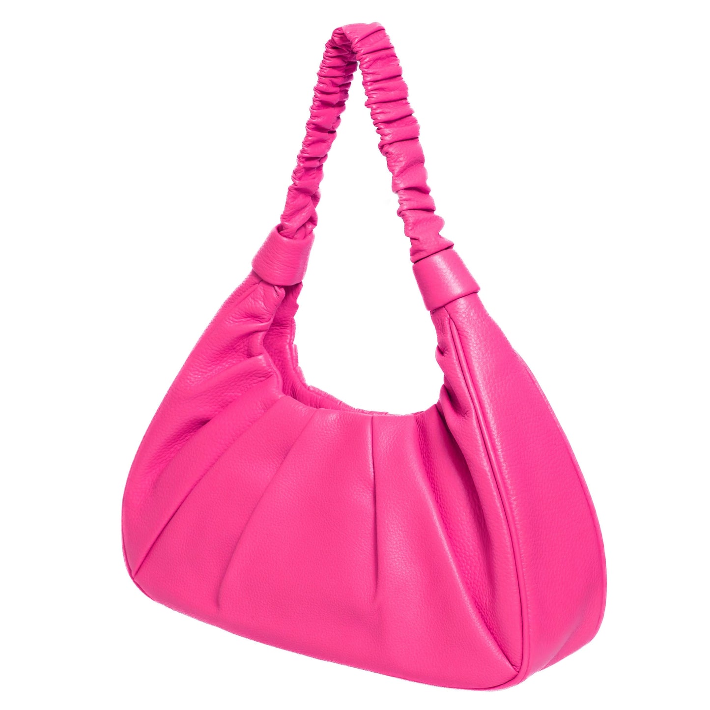 Full-Grain Leather Hobo Bag for Women – Sophia Soft Pebbled Shoulder Bag