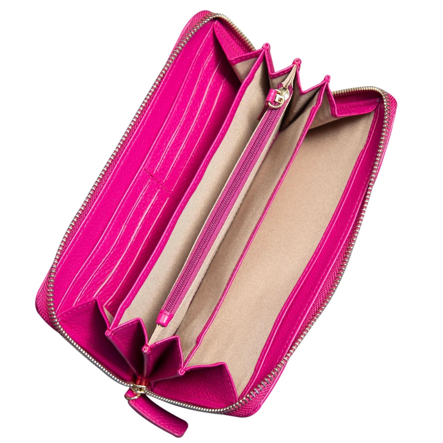 Full-Grain Leather Zip-Around Wallet for Women – Sophia Travel & Everyday Wallet