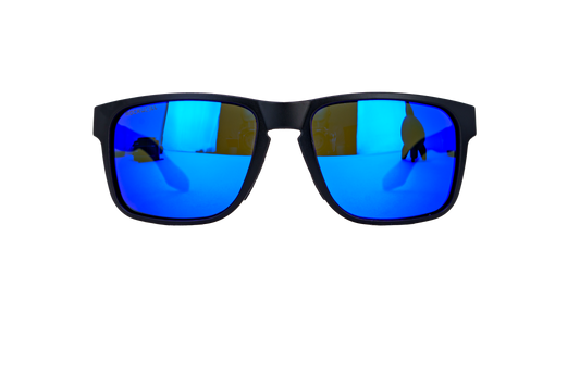 Triton (Black/Dark Blue) - Floatable / Dark Blue Mirrored Lenses / Oleo-Hydrophobic Treatment / 100% U V Protection