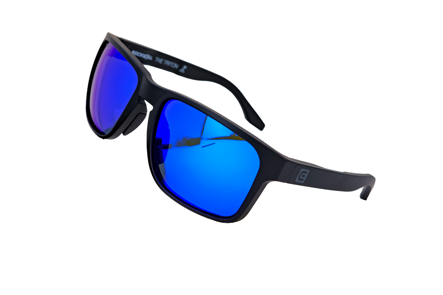 Triton (Black/Dark Blue) - Floatable / Dark Blue Mirrored Lenses / Oleo-Hydrophobic Treatment / 100% U V Protection
