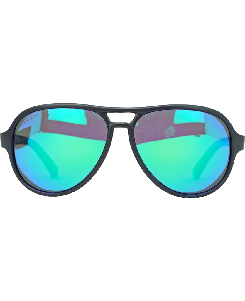 Casino (Black/Green Mirror Polarized Lens) / TR90 Swiss Nylon Memory Frame / Crafted in Italy