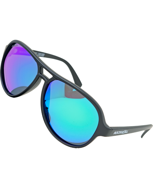 Casino (Black/Green Mirror Polarized Lens) / TR90 Swiss Nylon Memory Frame / Crafted in Italy