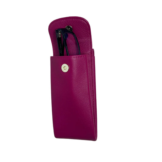 Full-Grain Leather Double Eyeglass Case – Sophia Travel Glasses Organizer