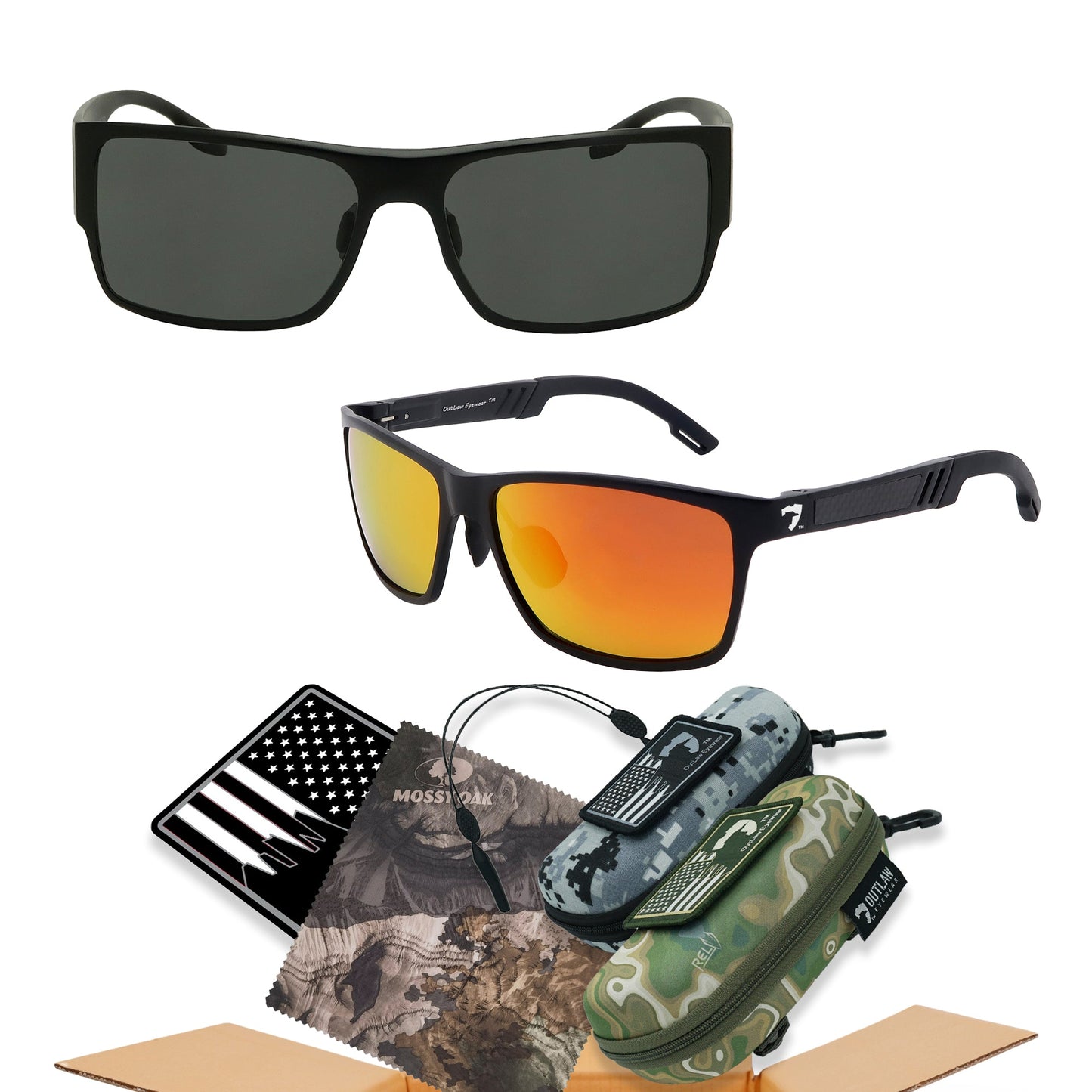 Raider TAC Black Vortex Box Bundle / GLARE REDUCING POLARIZED LENS / SERIOUS PERFORMANCE / MADE IN THE USA