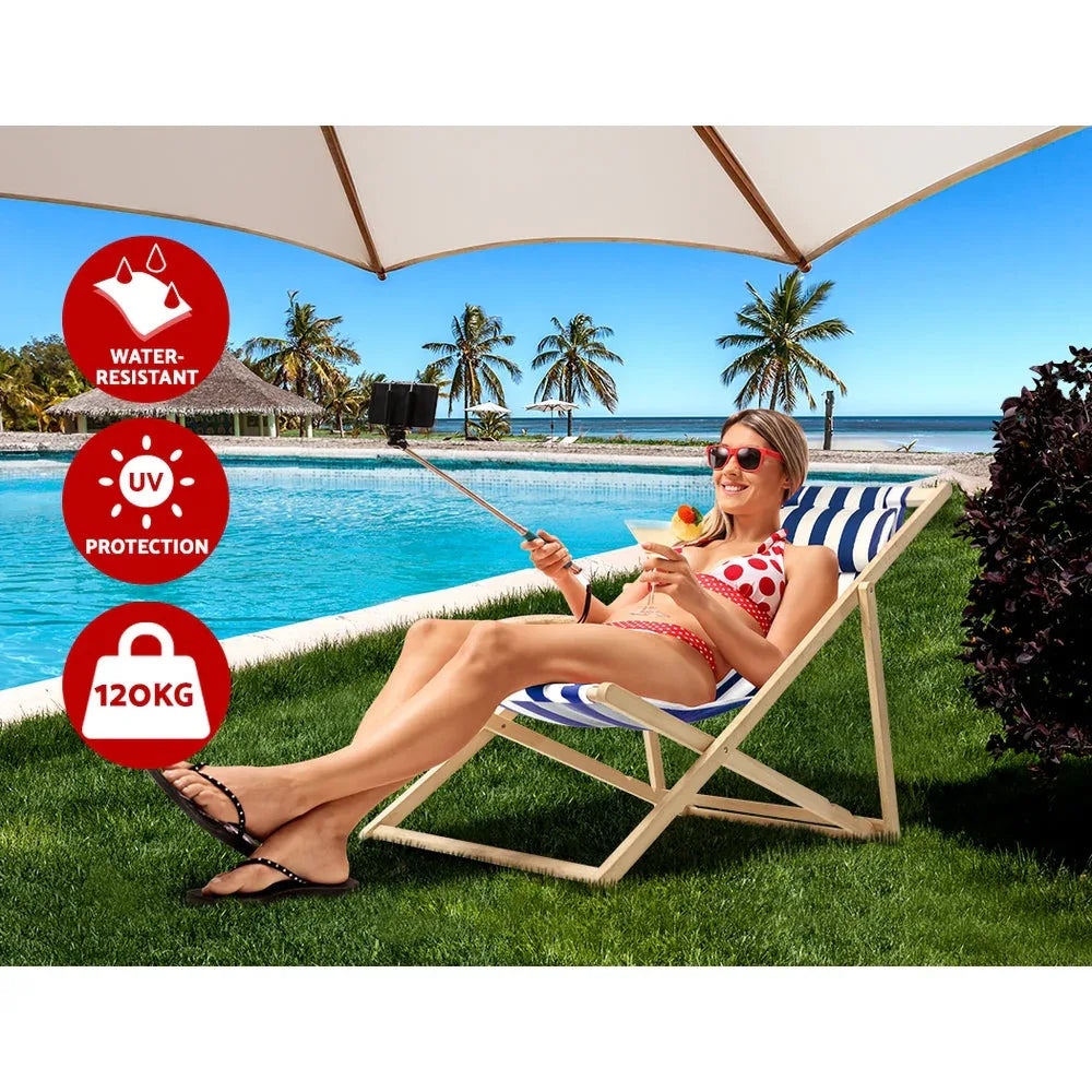Gardeon Outdoor Furniture Sun Lounge Beach Chairs Deck Chair Folding