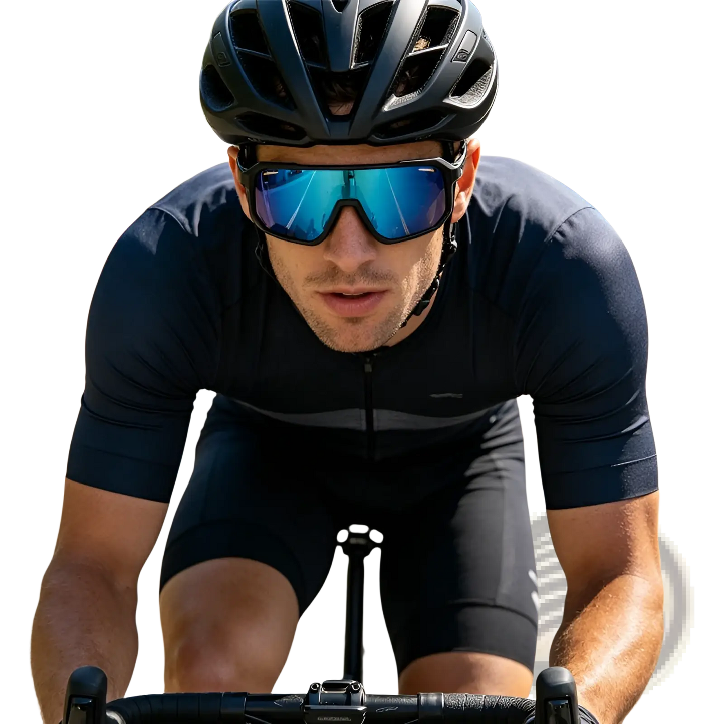 Aerodynamic Uv400 Sport Cycling Sunglasses with Mirrored Lenses