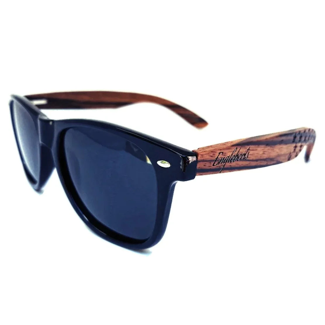 Zebrawood Sunglasses / Stars and Bars With Wooden Case / Polarized / Handcrafted