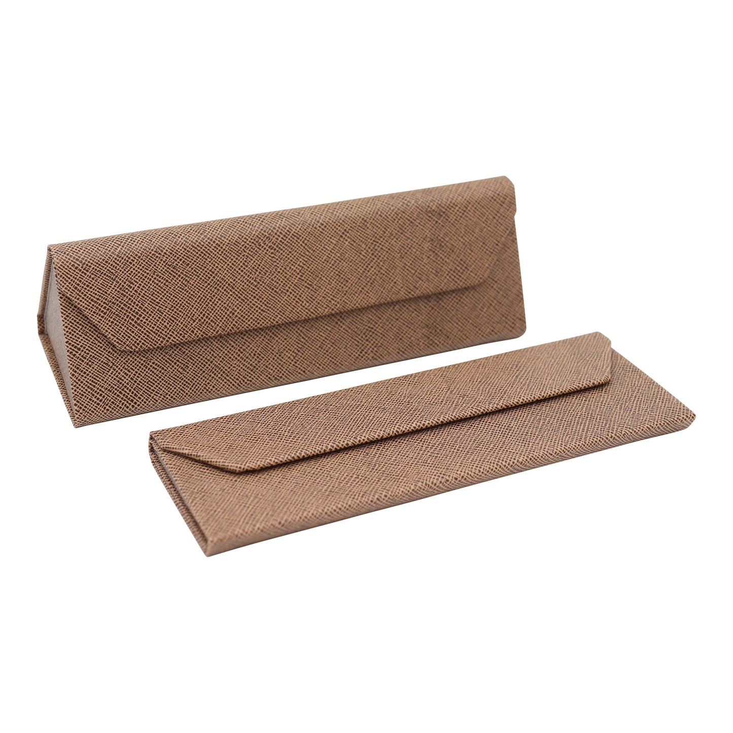 Caramel Solid Color Glasses Case - Vegan Leather Magic Folding Hardcase