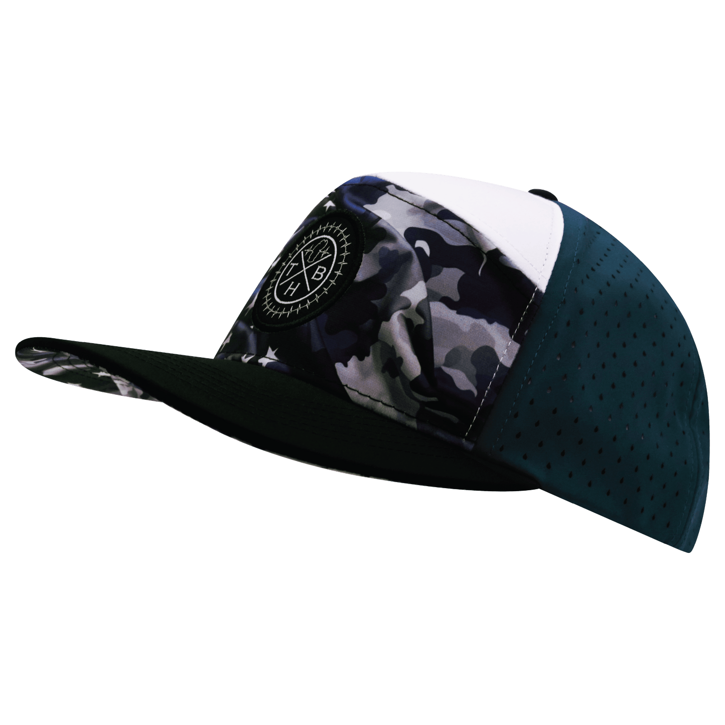 **ADULT** Color Vibes Hat - Flat Bill - Patriots Night - Black / White / Navy - Laser Mesh