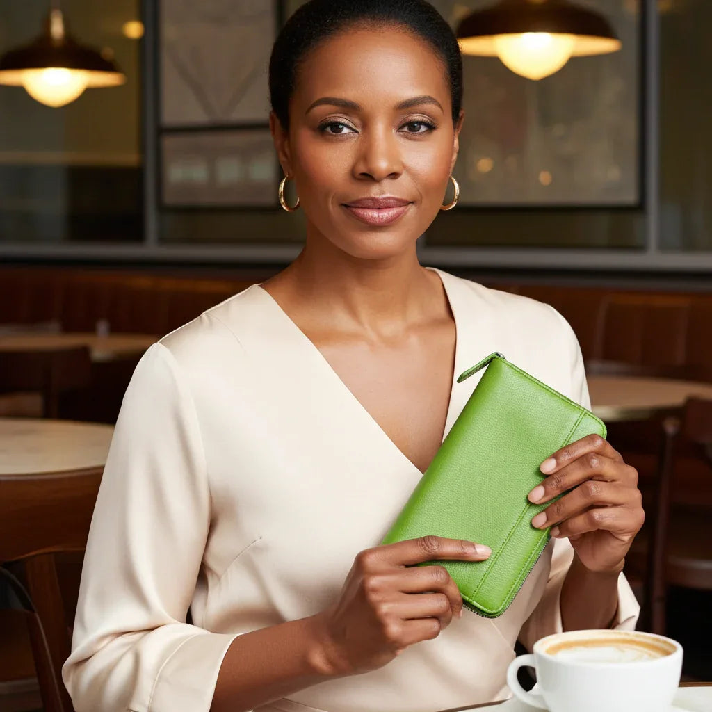 Full-Grain Leather Zip-Around Wallet for Women – Sophia Travel & Everyday Wallet