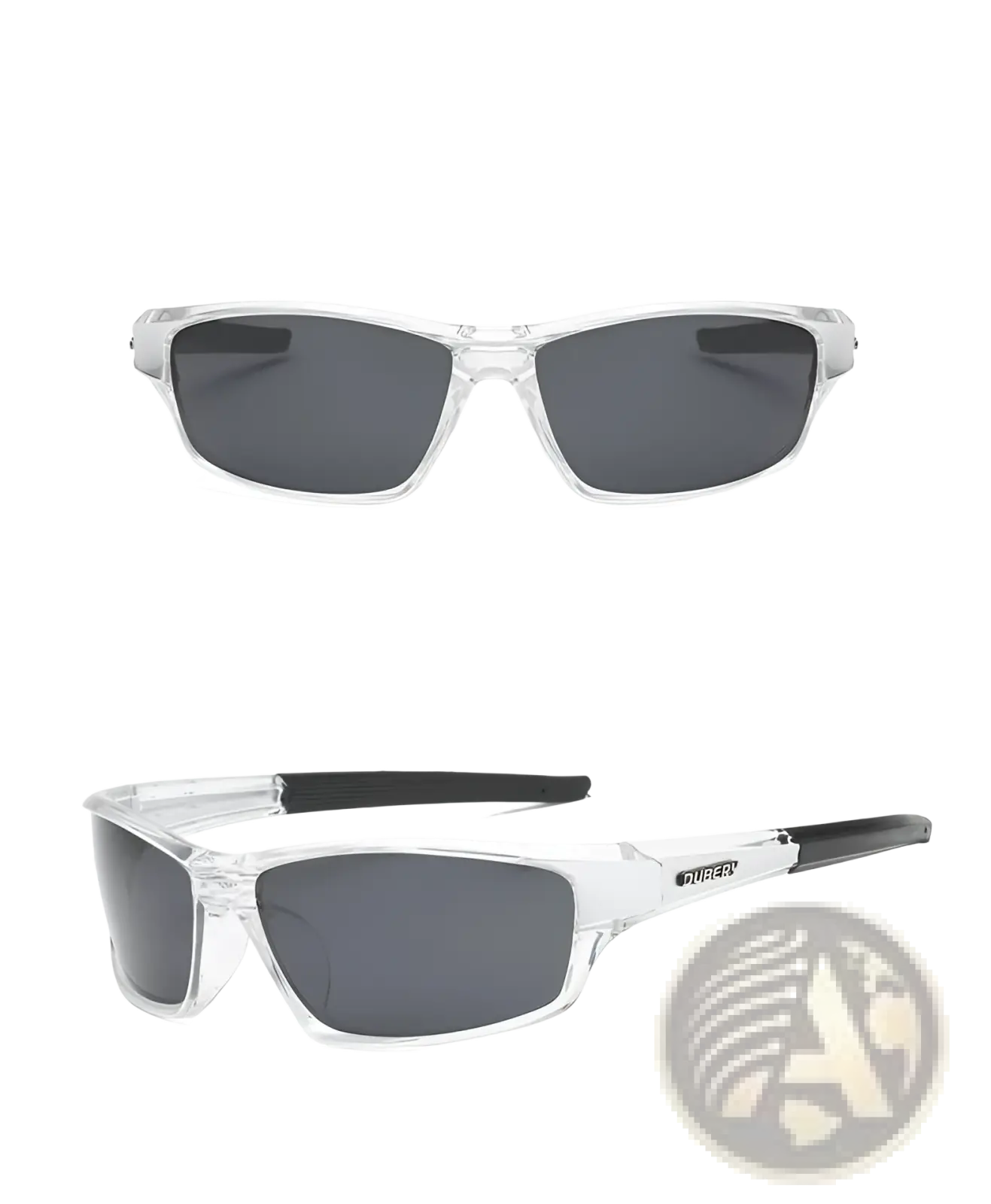 Dubery Retro Polarized Sport Sunglasses with Clear Frames