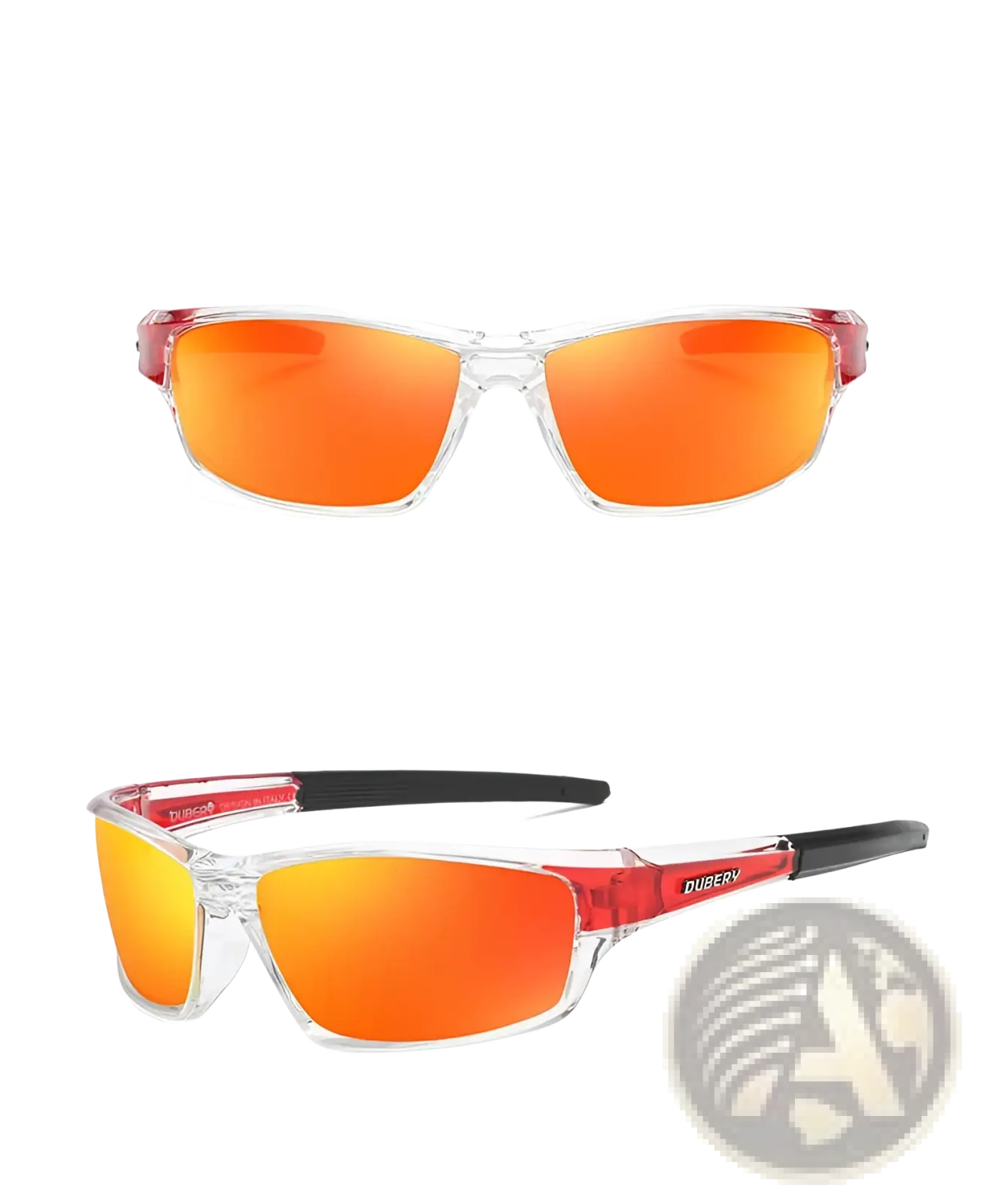 Dubery Retro Polarized Sport Sunglasses with Clear Frames