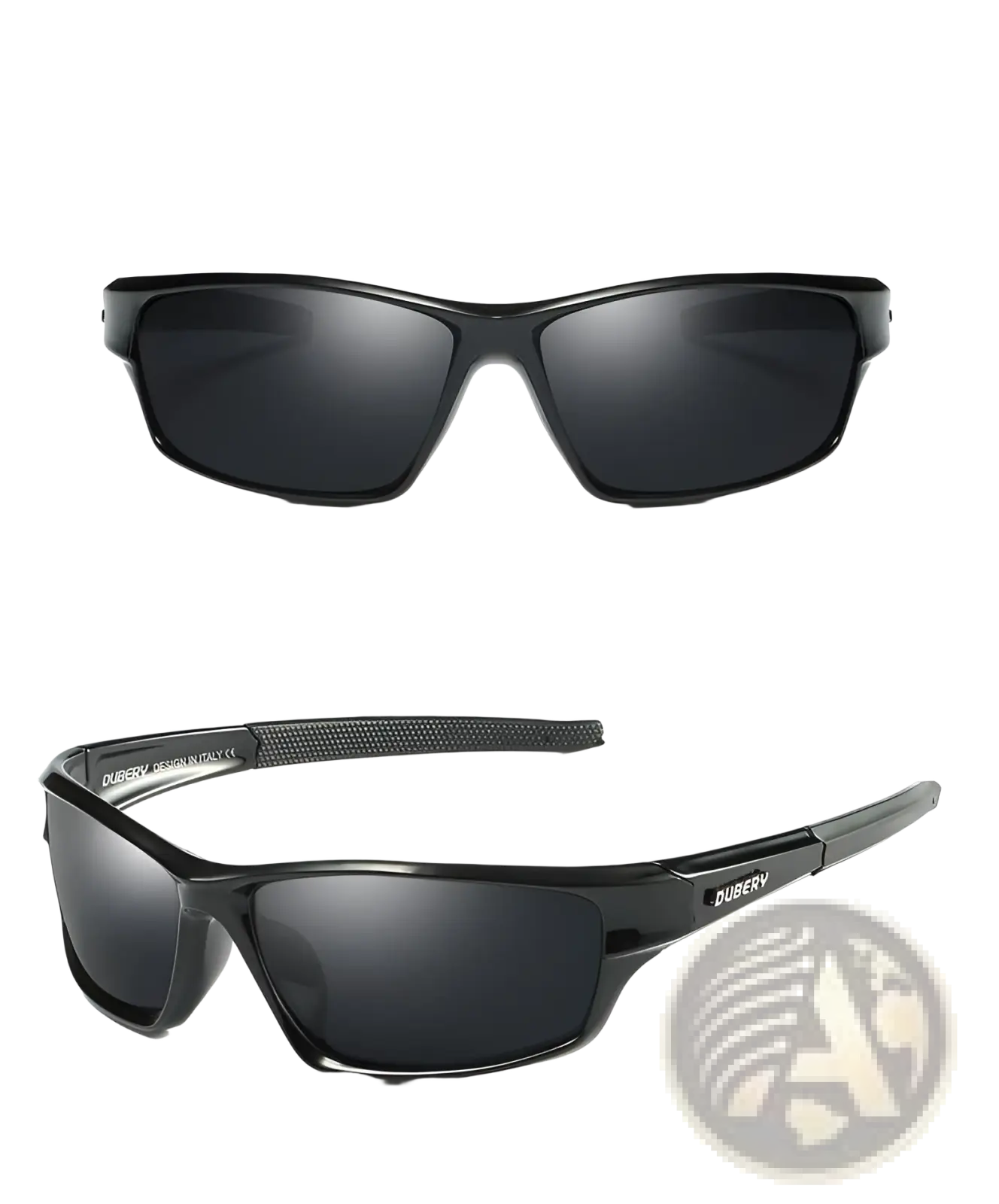 Dubery Retro Polarized Sport Sunglasses with Clear Frames