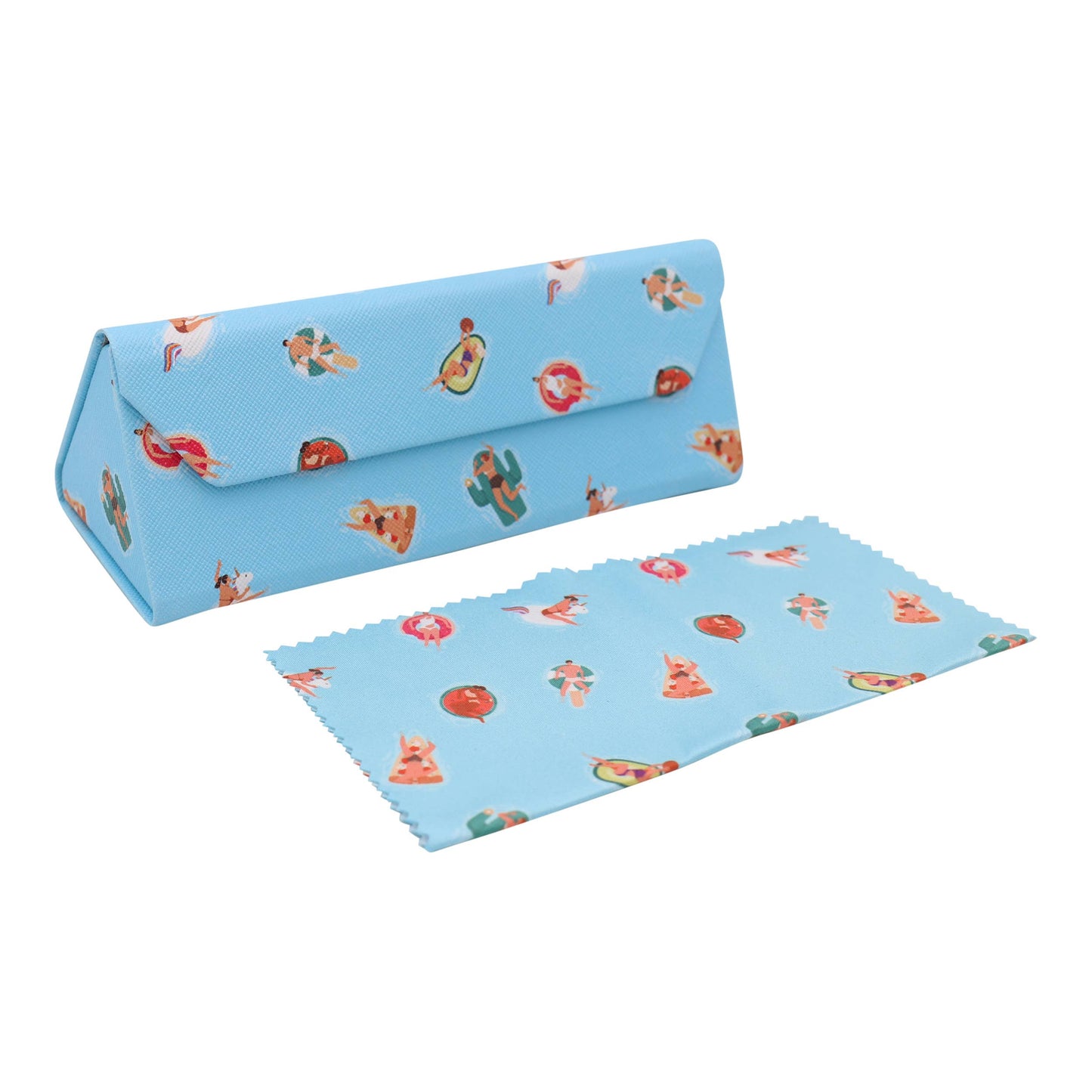 Pool Time Print Glasses Case - Vegan Leather Magic Folding Hardcase