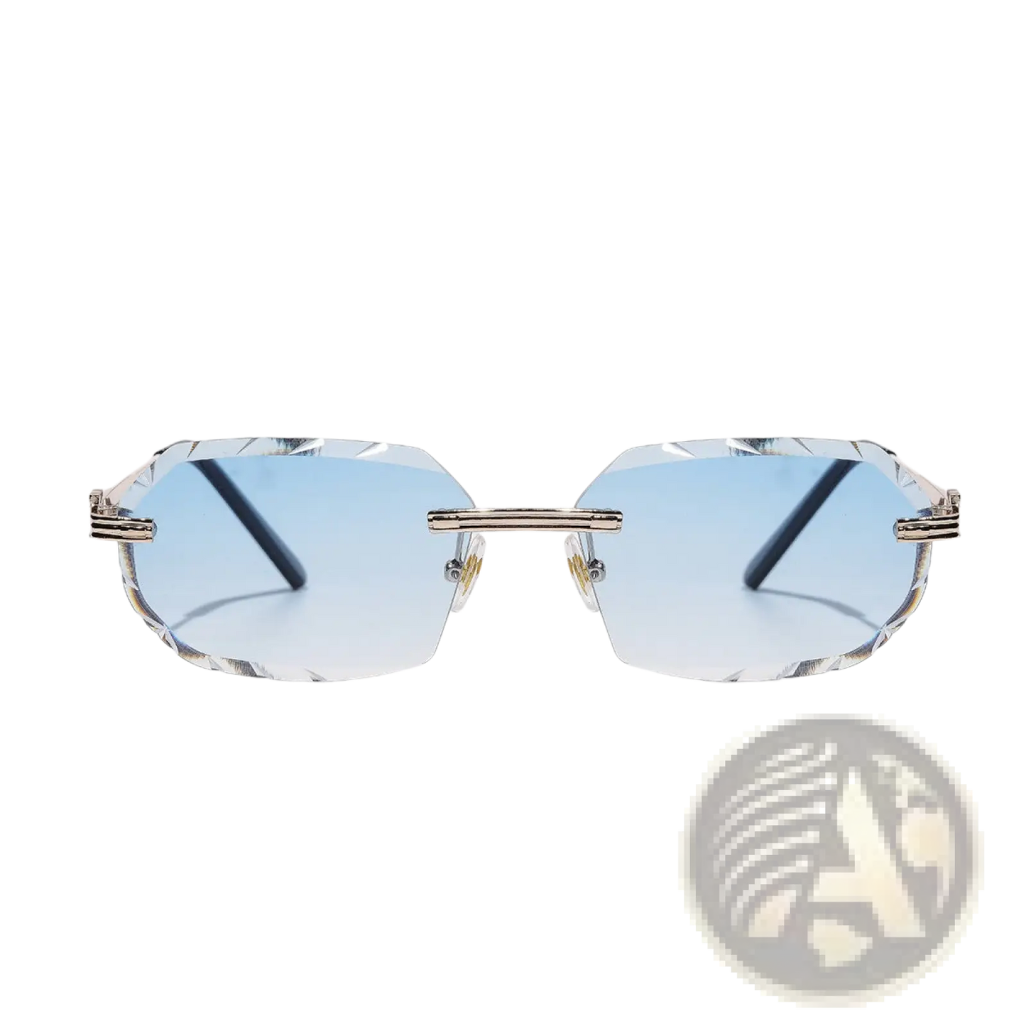Frameless Geometric Diamond Cut Gradient Sunglasses
