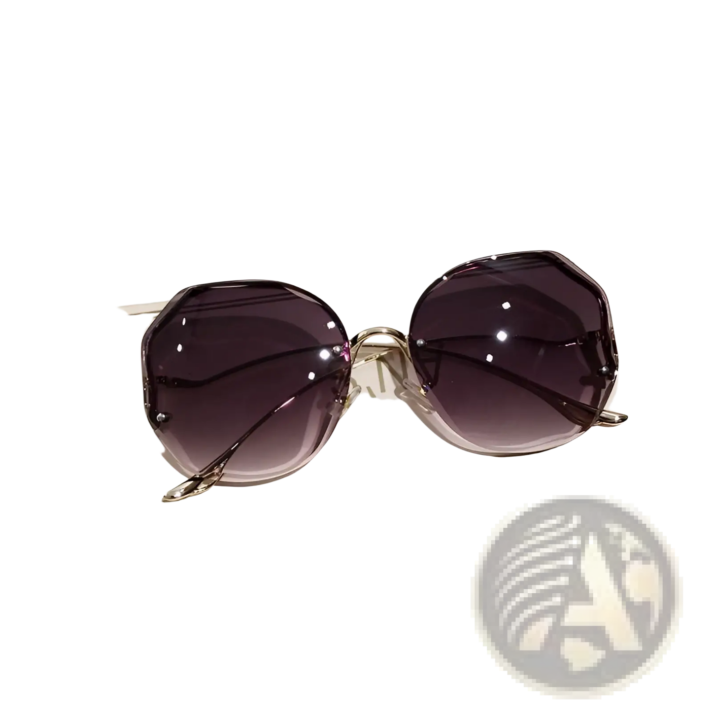 Gradient Oversized Geometric Metal Frame Sunglasses
