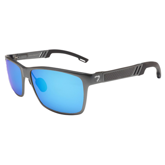 Wayfarer Mg Gunmetal / Blue Mirror Polarized Lenses /  Magnesium with Aluminum alloy frame / spring hinges and adjustable metal frame