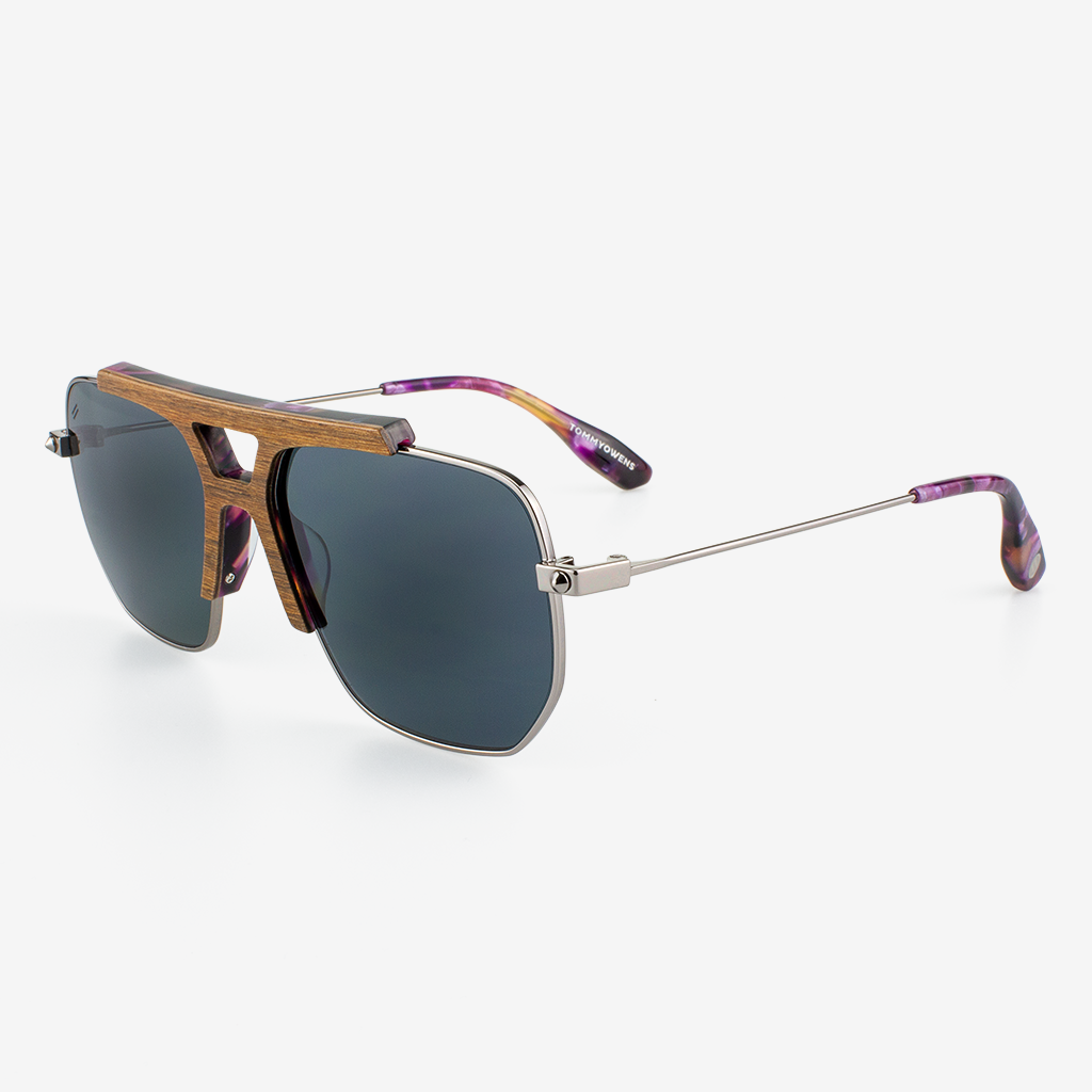 Hudson - Metal & Wood Sunglasses / Polarized / Handcrafted / Anti-reflective Coating