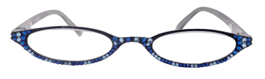 The Marvelous, (Bling) Women Reading Glasses W (Full Bottom) (Blue Multi) Genuine European Crystals  +1.50..+2.75 (Black)   NY Fifth Avenue