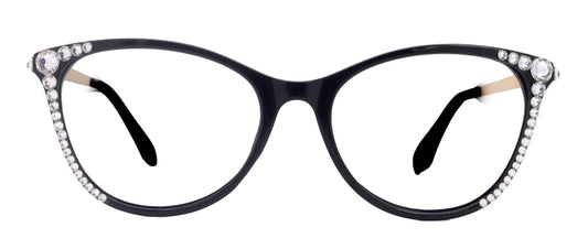 Cattitude Bling Reading Glasses 4 Women W Clear  Genuine European Crystals, Magnifying Cat Eye  NY Fifth Avenue